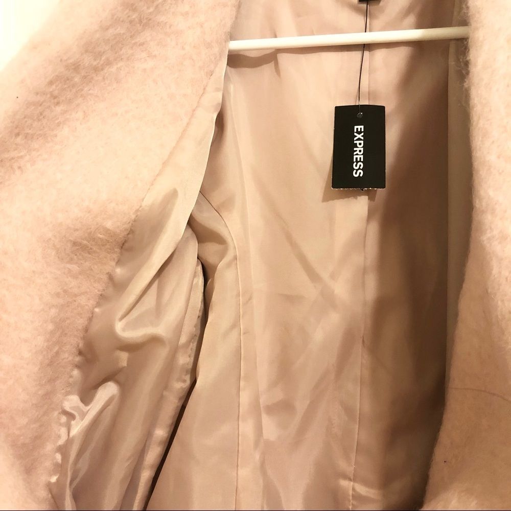 express - boxy wool blend belted moto jacket - Picture 9 of 12
